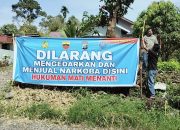 Warga Desa Namorih Apresiasi Polsek Pancur Batu Pasang Spanduk Larangan Berjudi dan Narkoba