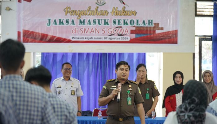 JAKSA MASUK SEKOLAH KEJATI SULSEL DI SMAN 5 GOWA “CEGAH PENYALAHGUNAAN NARKOBA SELAMATKAN GENERASI BANGSA”