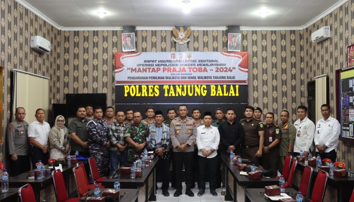 Ops Mantap Praja Toba 2024 Polres T.Balai Gelar Rapat Koordinasi Lintas Sektoral