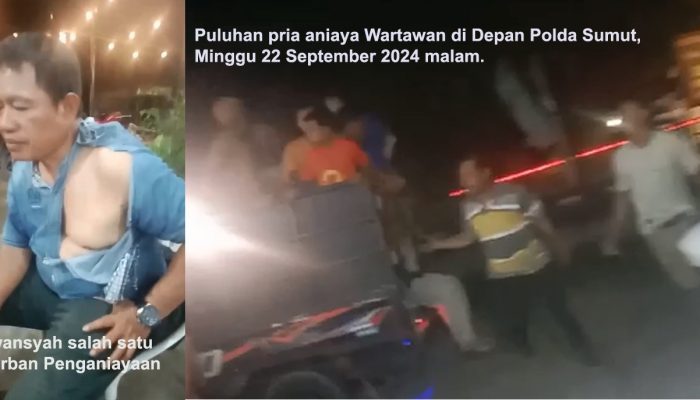 Puluhan Pria Diduga Bela Penyeleweng BBM Subsidi Pukuli Wartawan di Depan Polda Sumut