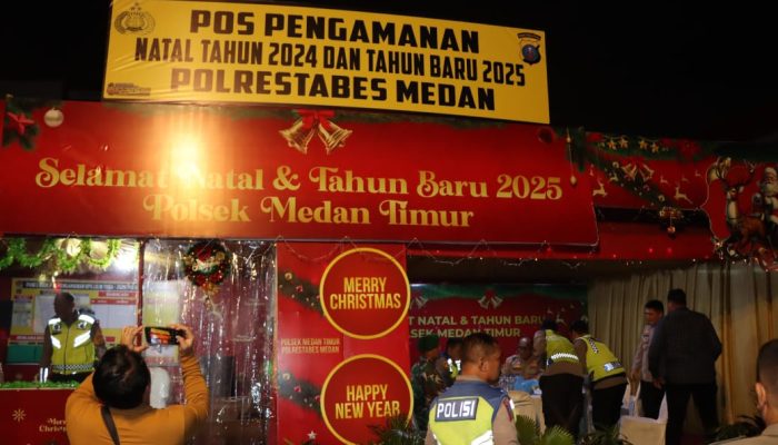 Kapolrestabes Medan Cek Pospam Nataru Pastikan Kesiapan Personel