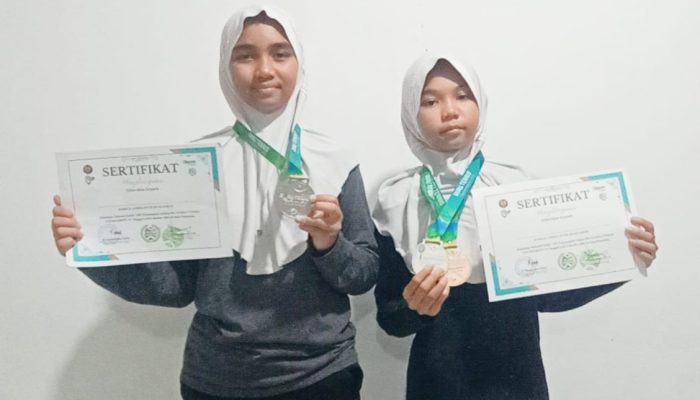 Kakak Beradik Siswi MTsN 1 Labuhan batu Raih Prestasi Gemilang di Riau Tennis Tournament 2025