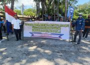 Di Duga Langgar Keputusan Presiden -RI ,Ratusan massa Melakukan  Aksi Damai Di Base Camp PT.Gruti Dan PT. Teluk nauli Di Pulau – Pulau Batu