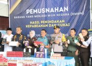 Hasil Penindakan Kepabeanan & Cukai Polres T.Balai Hadiri Pemusnahan Barang Milik Negara