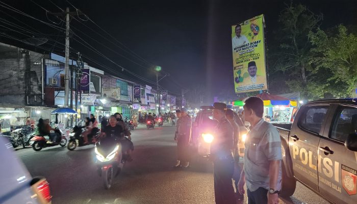 Polres Tanjung Balai Patroli Malam Menyusuri Lokasi Rawan Gangguan Keamanan