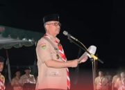 Upacara Pembakaran Api Unggun HUT Pramuka Ke-63 Di Kabupaten Nias