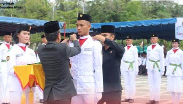 Bupati Nias Kukuhkan Paskibraka Tahun 2024