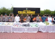 Berantas Narkoba, Timsus Polda Sumut Hadiahi Timah Panas 28 Tersangka, Ratusan Kg Sabu dan Puluhan Ribu Ekstasi Disita