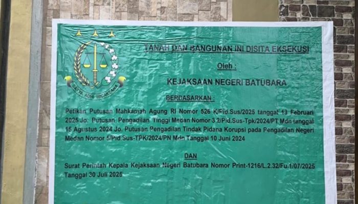 Aspidmil Kejatisu Pimpin Eksekusi Penyitaan Dalam Perkara Koneksitas  Di 2 Lokasi Yang Berbeda Yang merugikan Negara Rp.50.441.613.822