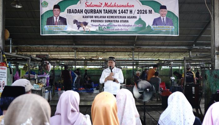 Kakanwil Kemenagsu  H.Ahmad Qosbi Sampaikan: Kurban Simbol Menyembelih Sifat dan Nafsu Hewani