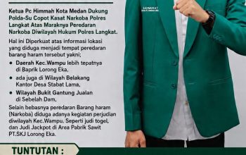 PC HIMMAH KOTA MEDAN DUKUNG POLDA-SU COPOT KASAT NARKOBA POLRES LANGKAT.