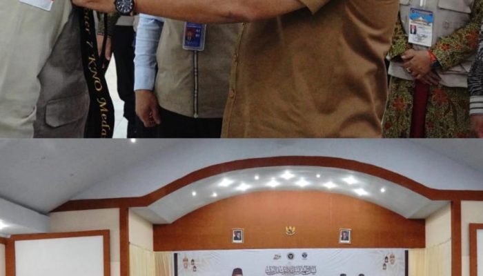 Ketua PPIH Dr.H.Zulkifli Sitorus MA, Dan Bupati Asahan Sambut Kedatangan Jammah Haji Kloter 7 Deberkasi Medan Di Aula Madinatul Hujjaj