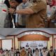 Ketua PPIH Dr.H.Zulkifli Sitorus MA, Dan Bupati Asahan Sambut Kedatangan Jammah Haji Kloter 7 Deberkasi Medan Di Aula Madinatul Hujjaj