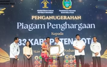Pemkab Nias Terima Penghargaan atas Dukungan Pembentukan Posbankum