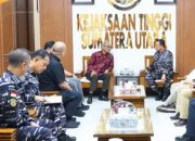 Kejatisu Muhibuddin.SH.MH Terima Kunjungan Kerja Komandan Kodaeral l Belawan Laksamana Muda TNI Deny Septiana .SIP.MAP
