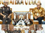 Kepala Kejaksaan Tinggi Sumut Muhibuddin SH.MH Terima Kunjungan Silaturahmi Ketua KPU Sumut Dan Jajarannya 