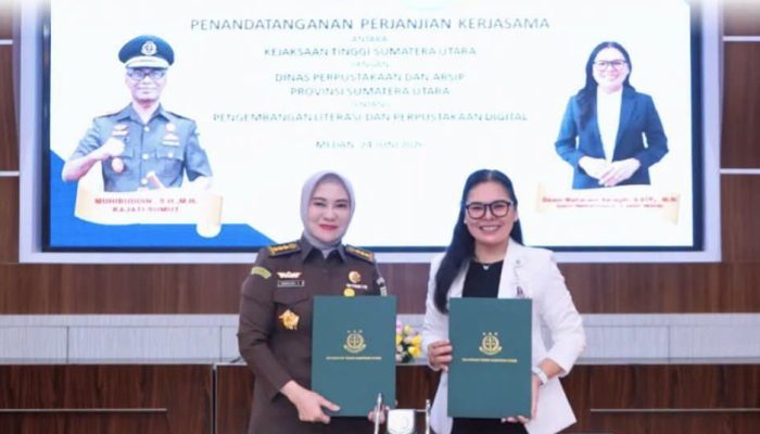 Dinas Perpustakaan Dan Arsip Sumut MoU Dengan Kejati Sumut Dalam Pengembangan Literasi Perpustakaan Di Lingkungan Kejati Sumut