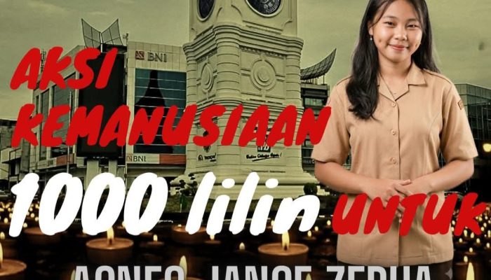 Wujud Solidaritas Kemanusiaan Dan Keadilan Berbagai Elemen, 1000 Lilin Untuk Aknis Jance Zebua Di Tugu SIB