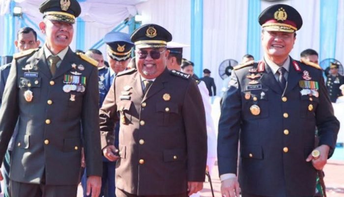 Aspidum Kejatisu Suhendri.SH.MH Mewakili Kejatisu  Dalam Peringatan HUT Bhayangkara ke -80 Tahun Di Lapangan Mapolda Sumut 