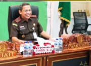 Kejati Sumut Muhibuddin SH.MH Didampingi  Wakajati Eko adhyaksono, SH.,MH, Asisten tindak pidana umum Suhendri, SH.,MH,  Dalam  Ekspos Restorative Justice Antara Kakak Beradik Di Kejari Padangsidimpuan