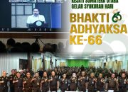 Kajati Sumut Muhibuddin SH.MH  Bersama Wakajati Sumut Eko Adhyaksono, SH.MH Bersama Para Pejabat Utama Mengikuti Peringatan HBA Melalui Virtual Arahan Jaksa Agung RI