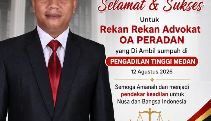 Ketua DPD Peradan Sumut Paulus P.Gulo.SH.MH.C.Neg Sampaikan ” Integritas Dan Keadilan Menjalankan Profesi Dengan Penuh Tanggung Jawab”