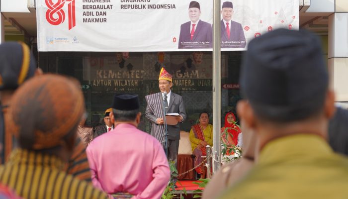 Kanwil Kemenag Sumut Gelar Upacara HUT ke-81 RI, Tegaskan Agama Jadi Sumber Kerukunan dan Kemajuan Bangsa