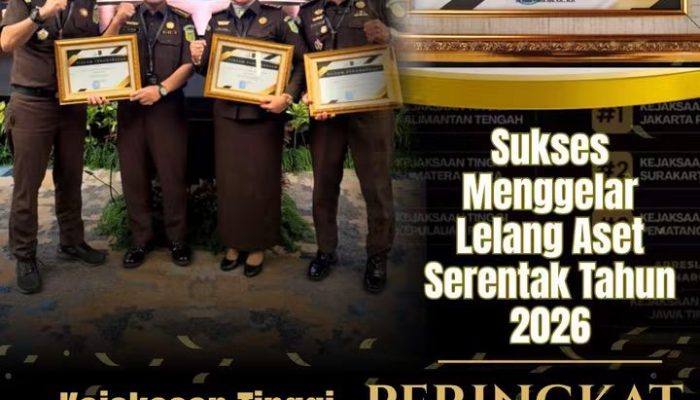 Kejaksaan Tinggi Sumut Raih Prestasi Sebagai Peringkat ke -2 Kejaksaan  Tinggi Terbaik Dalam Lelang Aset Serentak Tahun 2026
