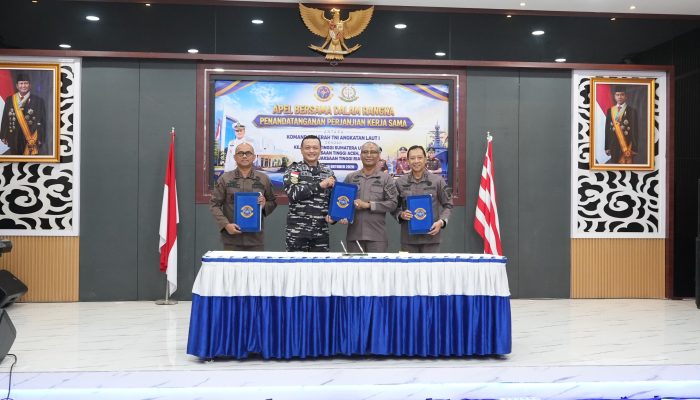 Kejati Sumatera Utara, Aceh Dan Kejati Riau Tandatangani Perjanjian Kerjasama Dengan TNI Angkatan Laut