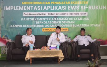 Kanwil Kemenag Sumut  H.Ahmad Qosbi S.Ag.MM, Sosialisasi Implementasi SI-RUKUN  Antisipasi Potensi Konflik Di Kemenag Kota Medan.